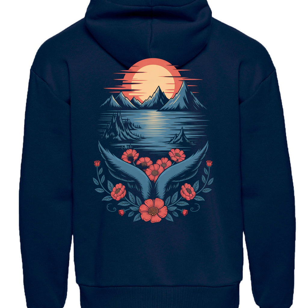 Aspire Sunset Bloom Heavyweight Hoodie Minimal Front Bold Statement Back - Aspire Clothing