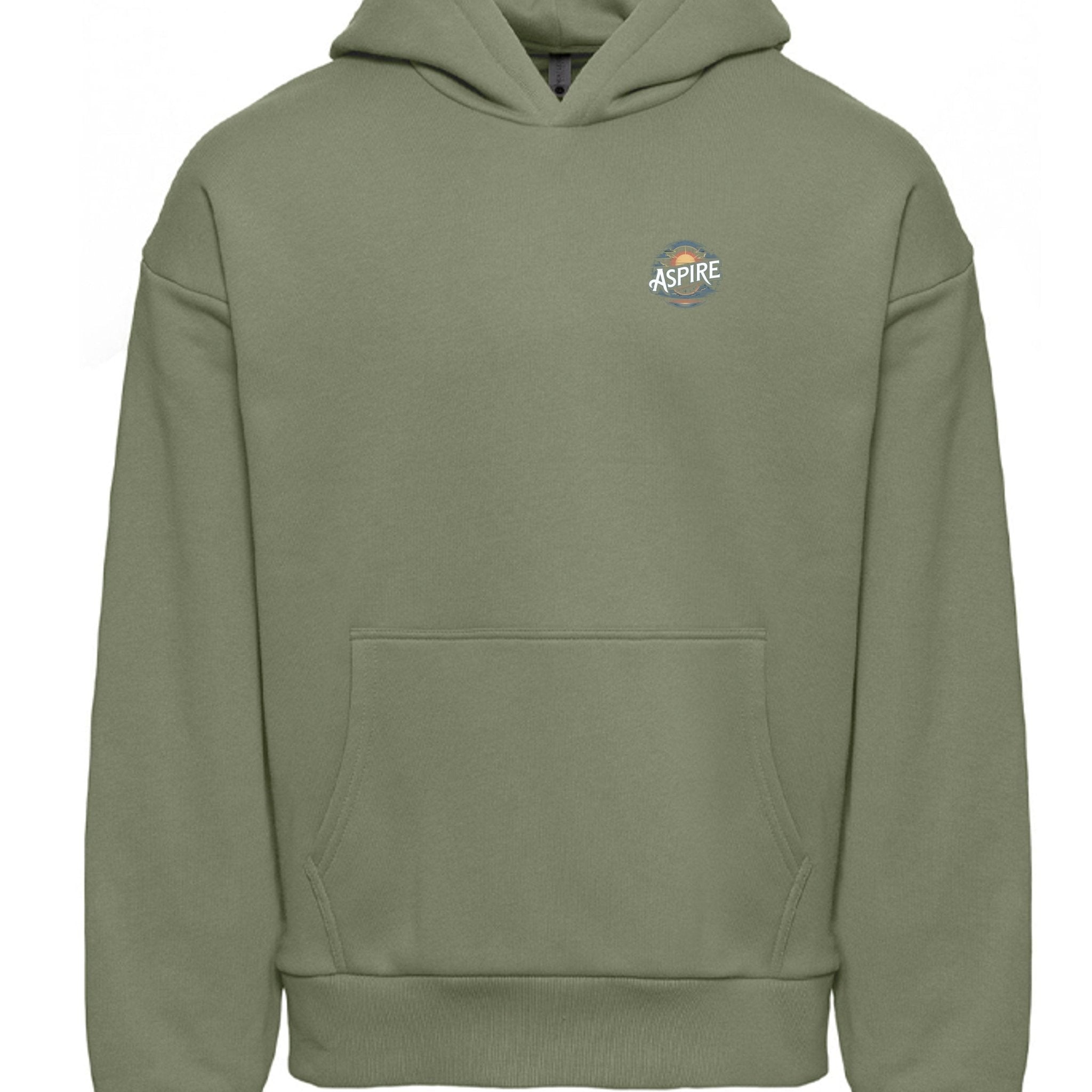Aspire Sunset Bloom Heavyweight Hoodie Minimal Front Bold Statement Back - Aspire Clothing