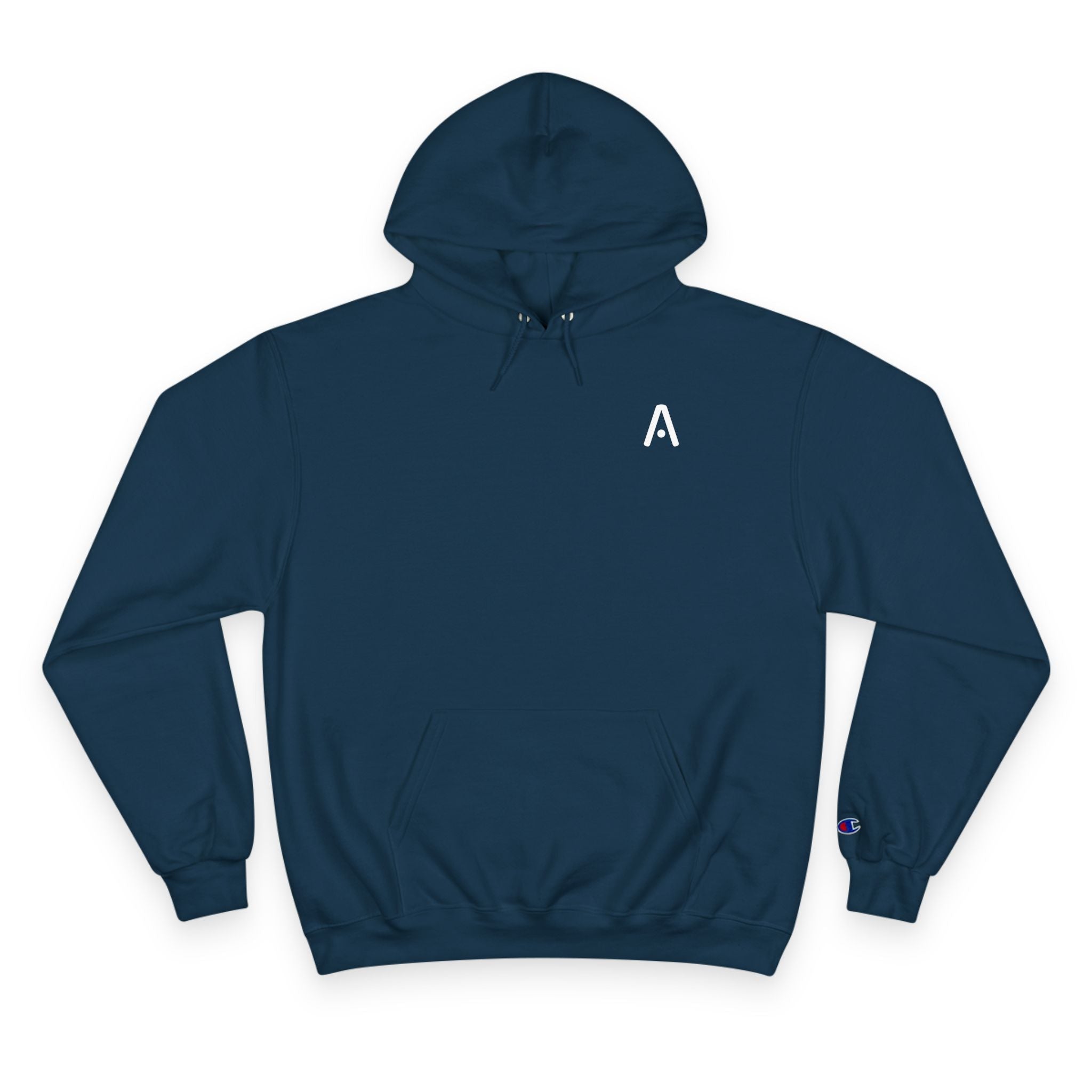 Navy Anchor Crest Champion Hoodie | Nautical Sailing Logo Pullover - Aspire Clothing
