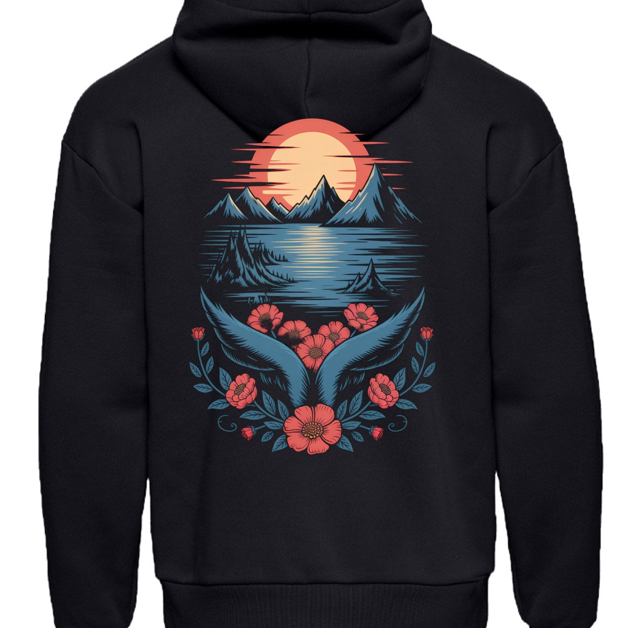 Aspire Sunset Bloom Heavyweight Hoodie Minimal Front Bold Statement Back - Aspire Clothing