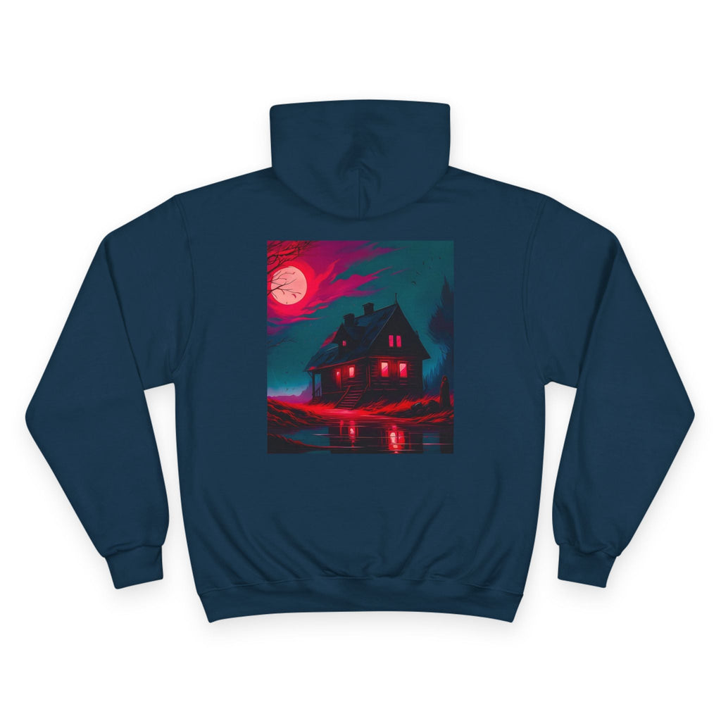 Navy Anchor Crest Champion Hoodie | Nautical Sailing Logo Pullover - Aspire Clothing