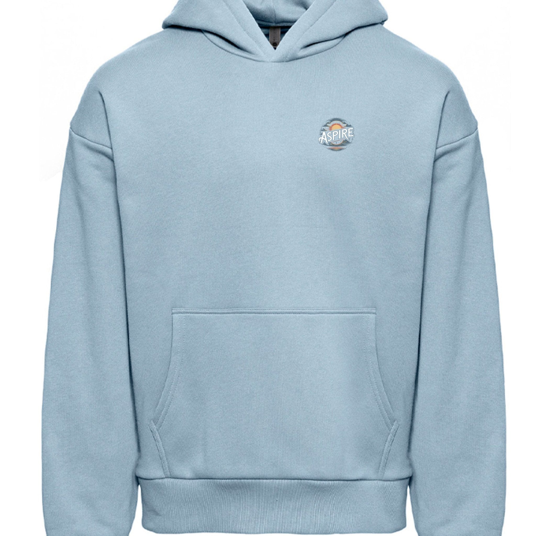 Aspire Sunset Bloom Heavyweight Hoodie Minimal Front Bold Statement Back - Aspire Clothing