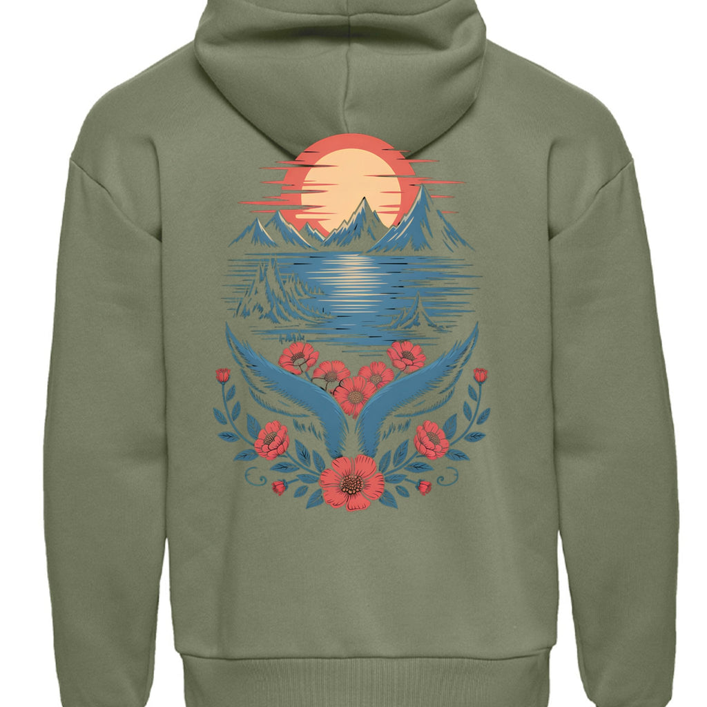Aspire Sunset Bloom Heavyweight Hoodie Minimal Front Bold Statement Back - Aspire Clothing