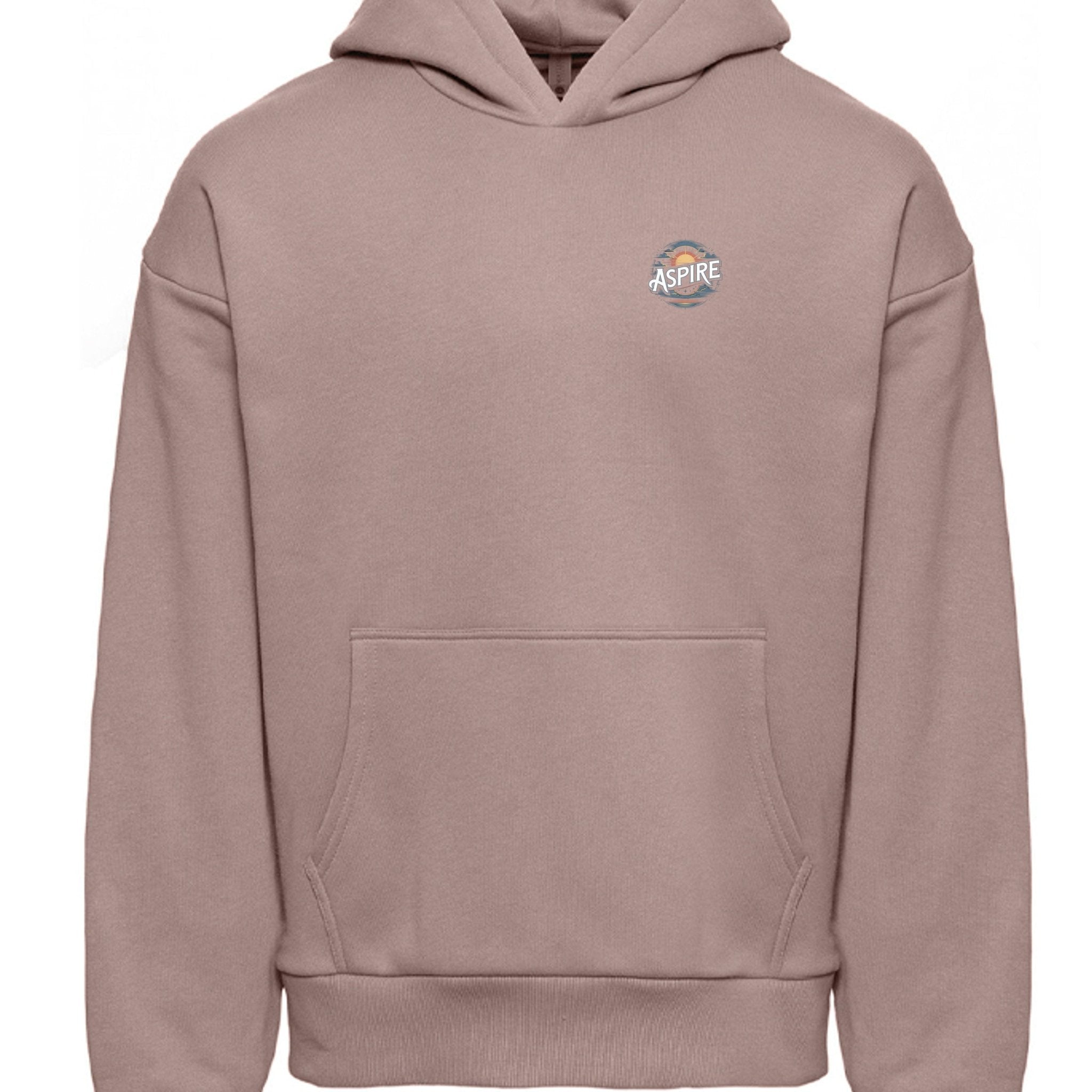 Aspire Sunset Bloom Heavyweight Hoodie Minimal Front Bold Statement Back - Aspire Clothing